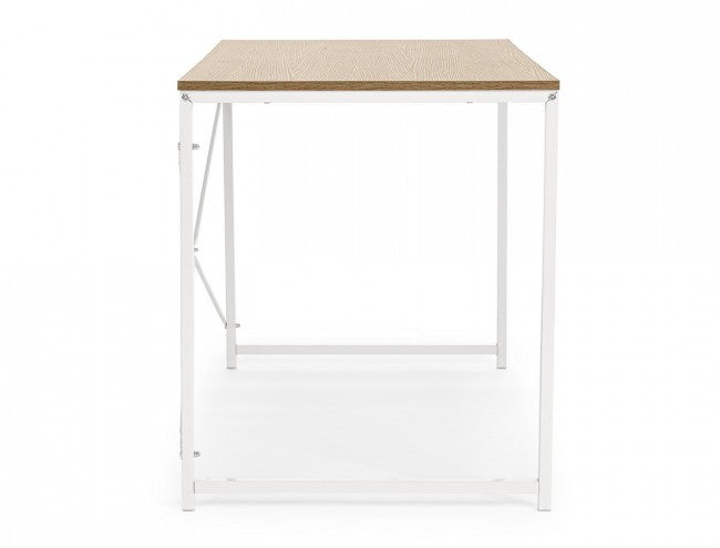 Scrivania industrial urban bianco struttura in metallo cm 120x60xh.70