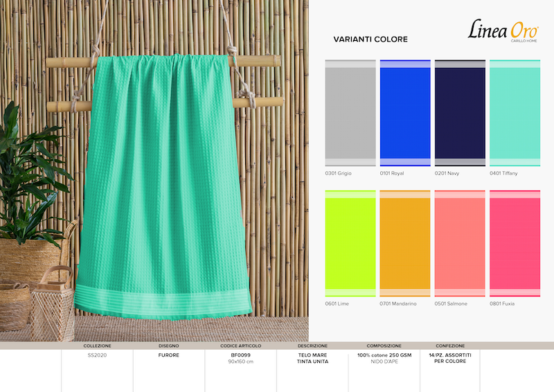 Telo Mare Tinta Unita colore Tiffany