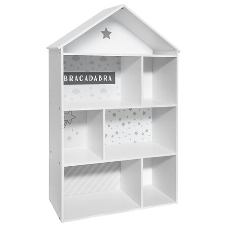 Libreria grigia 7 scomparti 73x30x115 cm