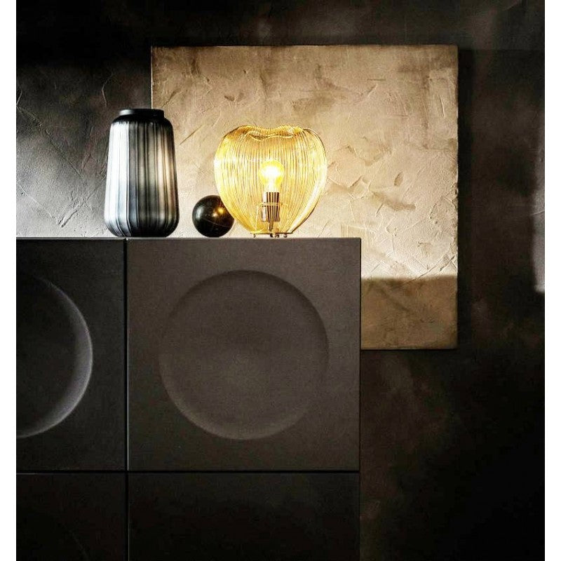 Lampada da tavolo stile moderno ottone lucido cm 25 h