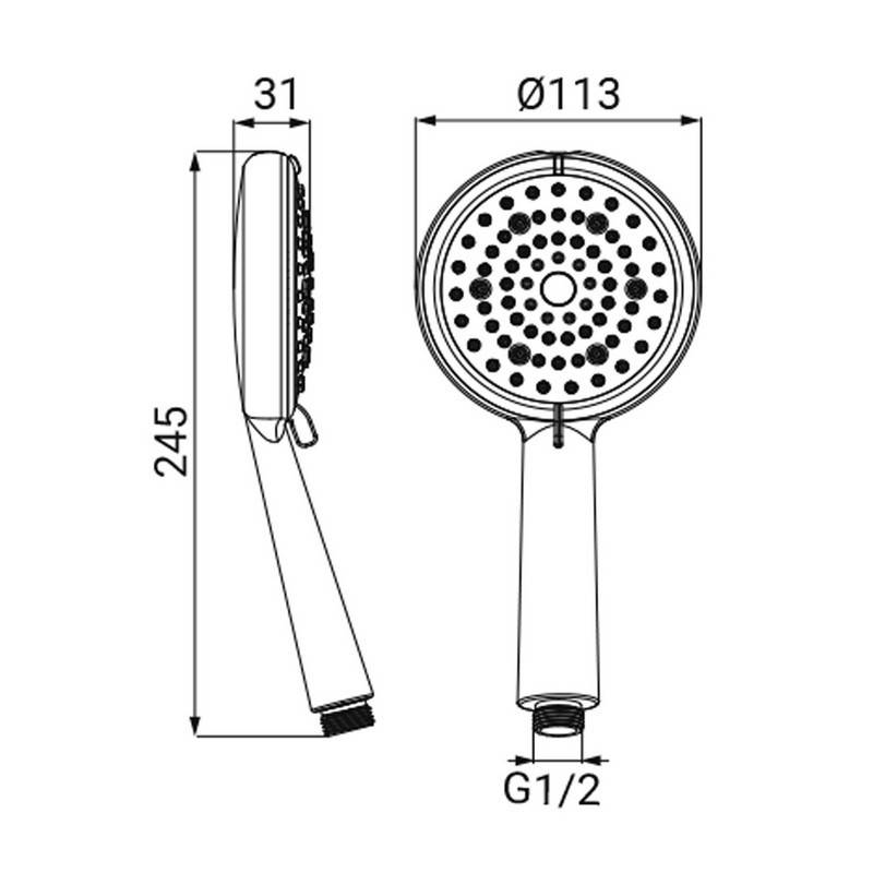 Doccino Idra con 5 getti, elegante cromatura per un'esperienza di doccia premium