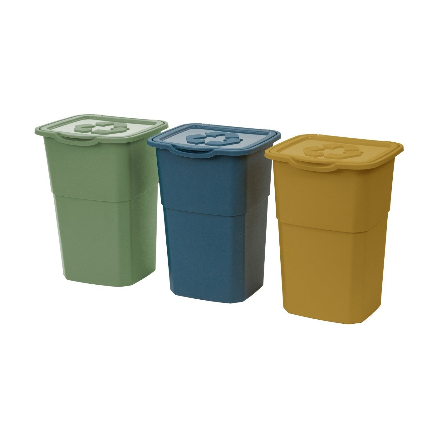 Set 3 Pattumiere Eco 3 Master per Raccolta Differenziata 32x25x38 cm