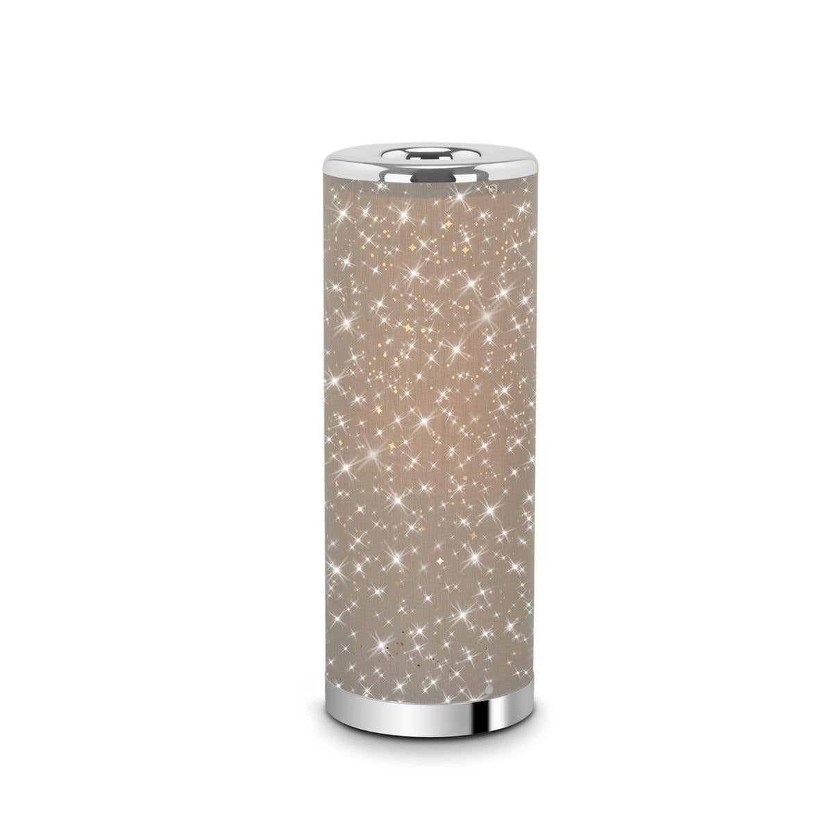 Lampada da tavolo a LED cielo stellato cm 35x12 5W colore cromo/tortora