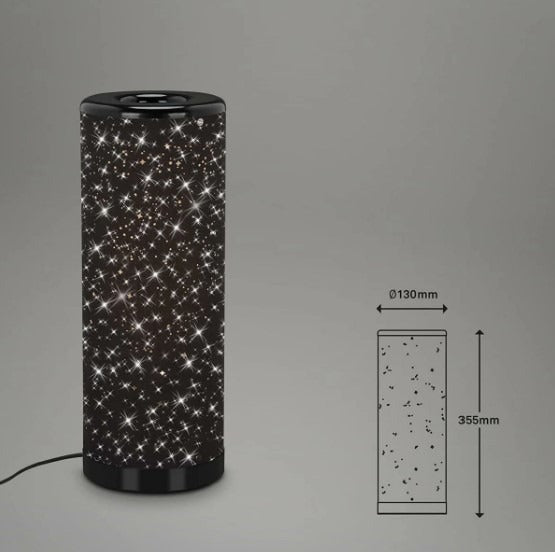 Lampada da tavolo a LED cielo stellato cm 35x12 5W colore nero/cromo