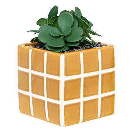 Pianta artificiale in vaso ceramica H17cm