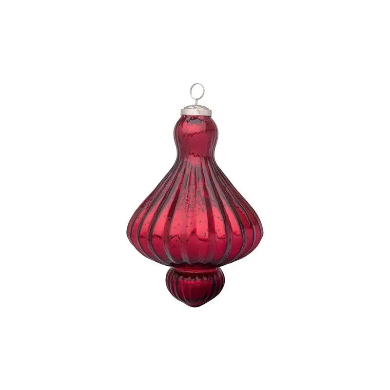 Pendaglio in vetro Gloss "Trottola" rosso/champagne