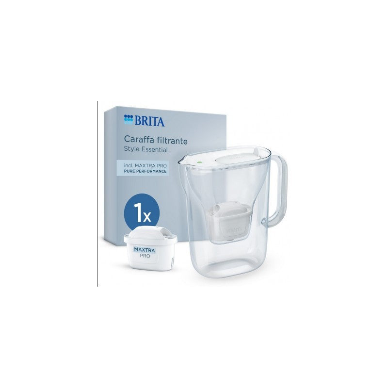 Caraffa filtrante BRITA Style Essential bianca con 1 filtro MAXTRA PRO
