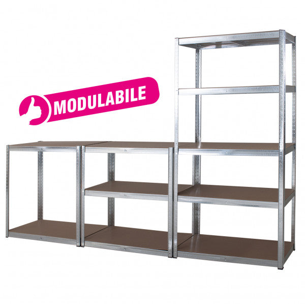 Scaffale Zincato 5 Ripiani 90x40x180 cm