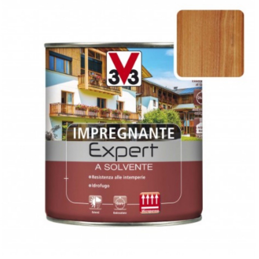 Impregnante a solvente protettivo per legno Expert noce medio 3 litri