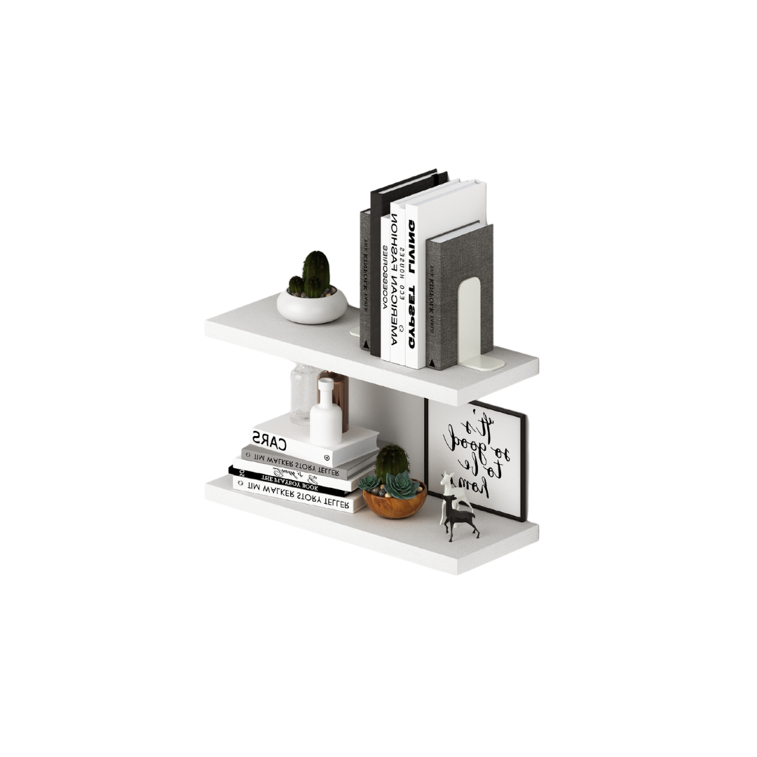 Coppia mensole a muro colore Bianco H2,2x60x23cm