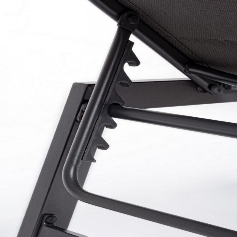 Lettino alto in alluminio con ruote Hilde antracite 32h cm