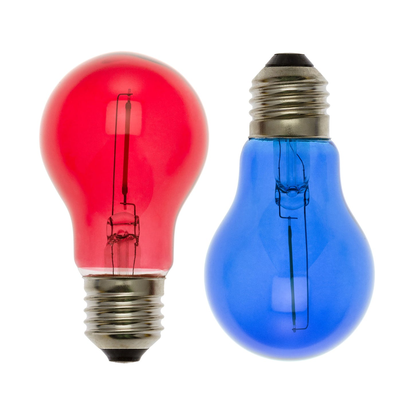 Set di 2 Lampade di Ricambio E27 36V a Goccia Ø60mm, Rosso e Blu