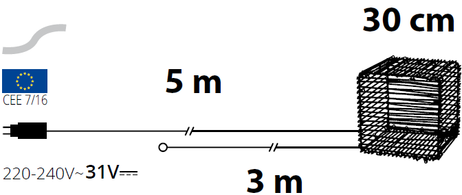 Cubo ATS Silver 60 LED 4K 30cm
Luci di Natale