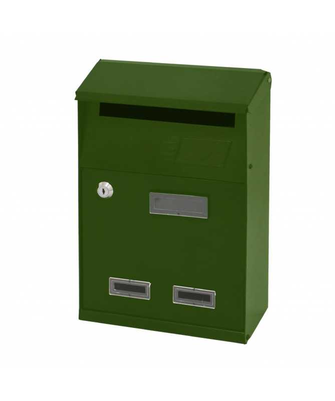 Cassetta postale verde 21x10x33h in acciaio