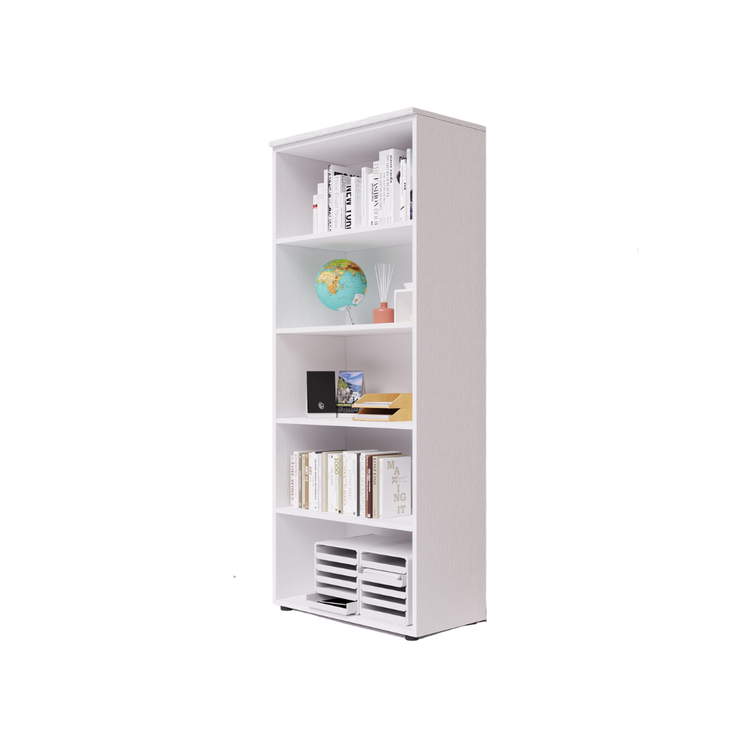 Libreria da ufficio a giorno con top colore Bianco H212x90x45cm