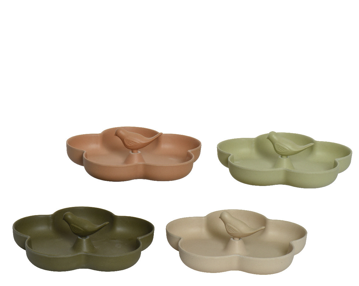 <p>Mangiatoia per uccelli in fibra di bambù fiore </p>