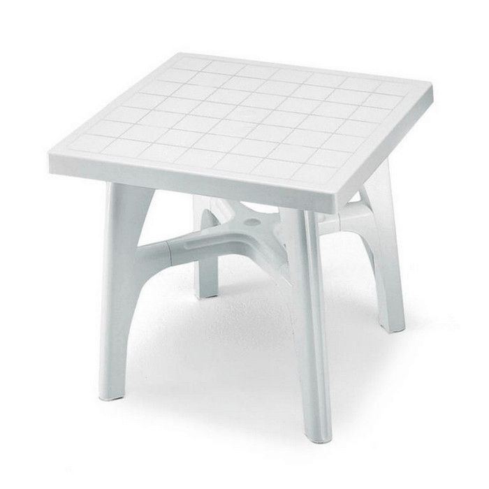 Tavolo da giardino QuadroMax 80x80xH.73 cm Bianco