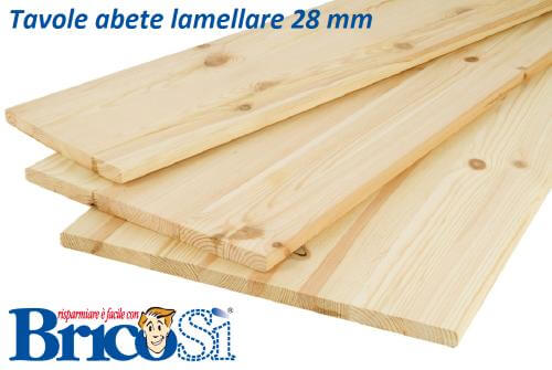 Pannello tavola in legno di abete lamellare - Spessore 28 mm (200x40 cm)