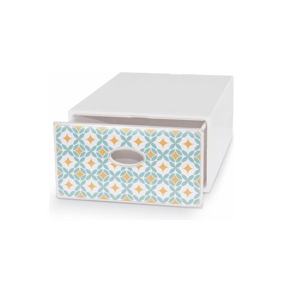 Cassetto contenitore multiuso da riordino 28x40x15 H qbox 70's Domopak