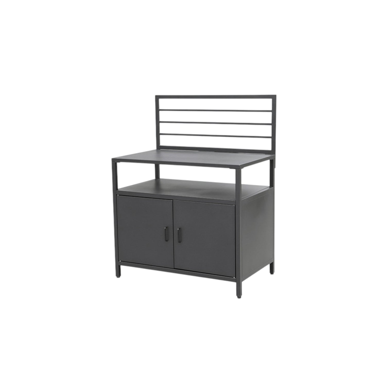 Mobile con ripiano e armadietto in alluminio