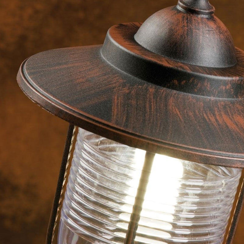 Applique con struttura in pressofusione di alluminio colore ruggine 27xh.35 cm