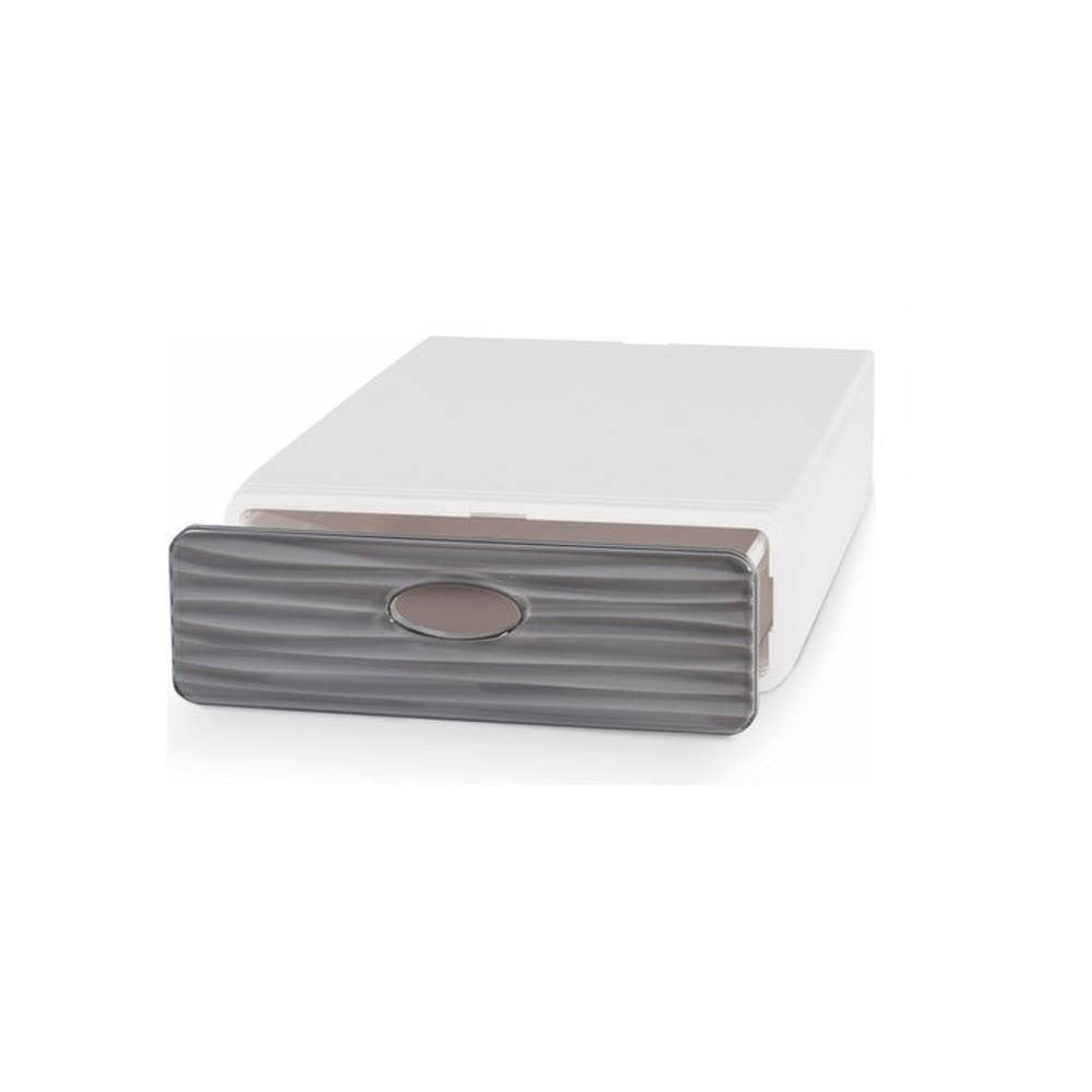 Cassetto contenitore multiuso 28x40x9 cm qbox wave grigio Domopak