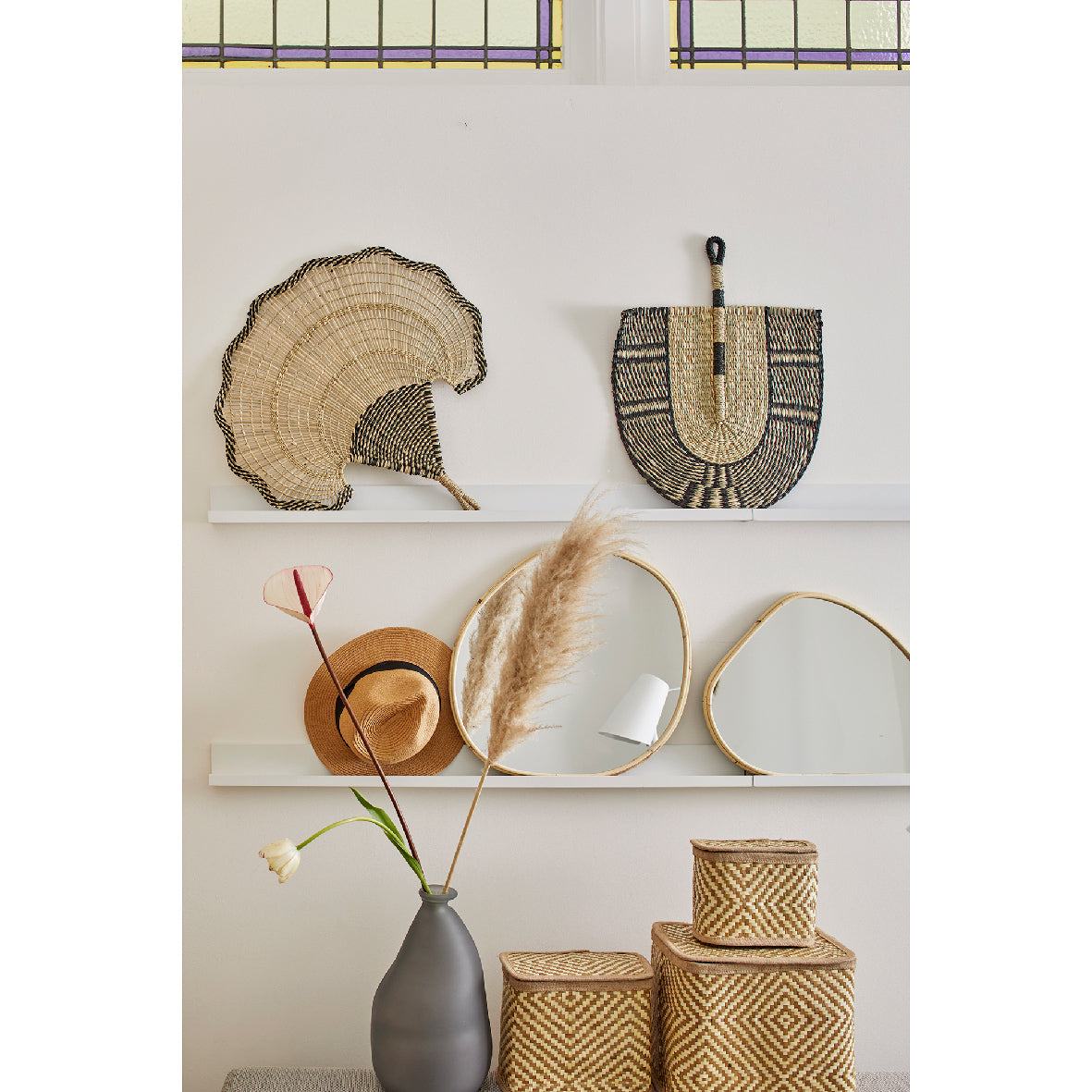 Vaso in vetro riciclato grigio opaco 21x36 cm