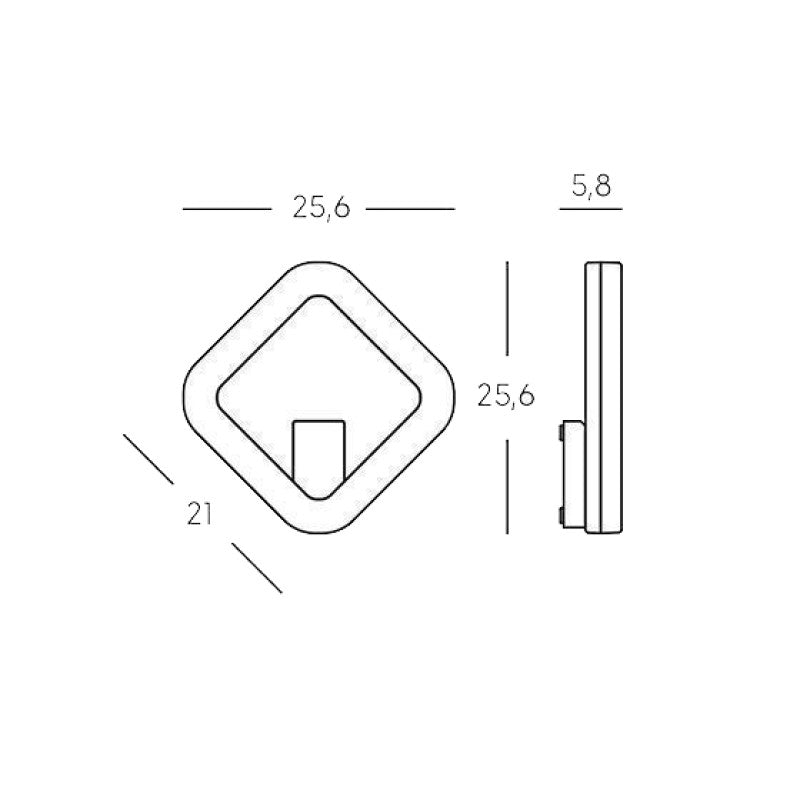 Applique LED 20W 4000K in Alluminio Pressofuso - Luce Diretta con Diffusore in Resina Opalina