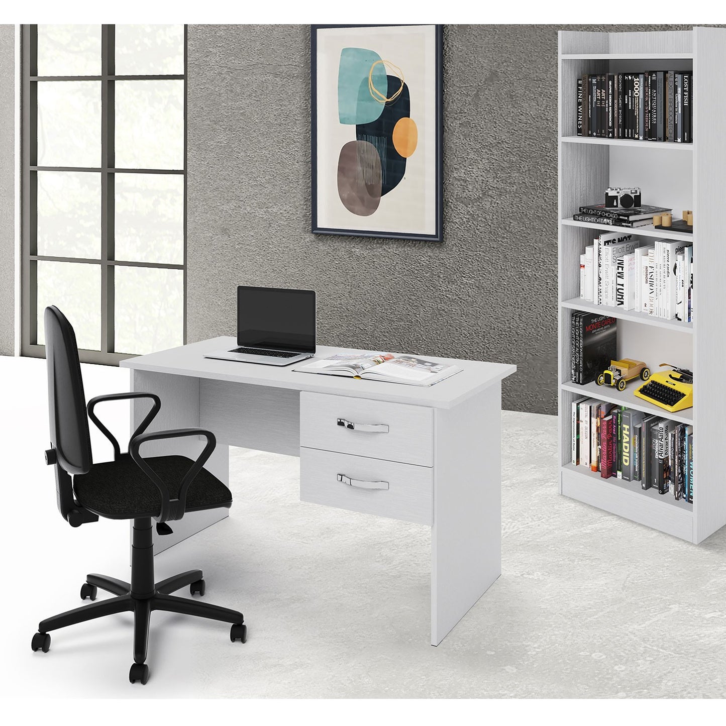 Scrivania Tiffany con cassetti bianca