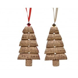 Appendino albero in sughero per decori natalizi 2x7x h12 cm pz 1