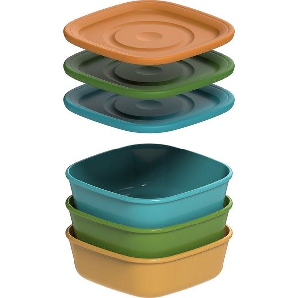 Set di 3 contenitori multicolor 0,74 lt
