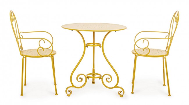 Tavolo Etienne Ocra D70 - Acciaio trattato per esterno