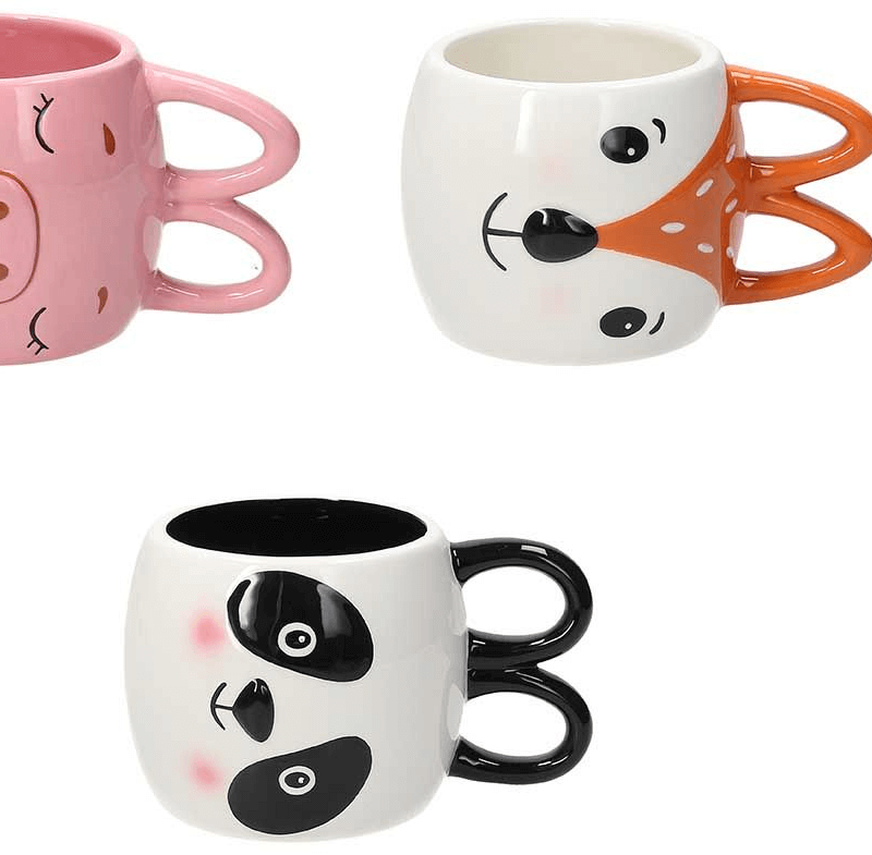 Mug 450 Cc Funny Face Stoneware Multicolor tazza