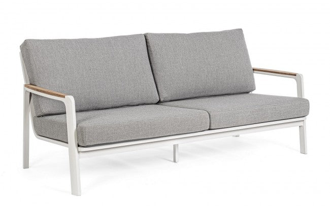 Divano in alluminio 2/3 posti con cuscini Jalisco bianco