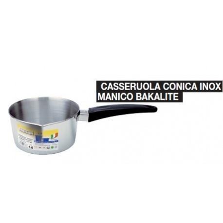 Casseruola conica in acciaio inox Gnali mod. Echo con manico in bakelite - 14