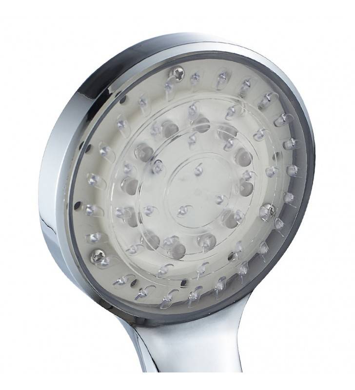 Doccino cromato a un getto con luci LED - Serie Lumy