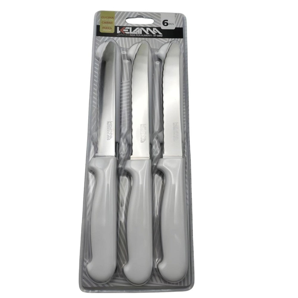 Set 6 coltelli da tavola kelama deluxe colore bianco