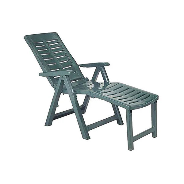 Poltrona Arizona pieghevole verde con poggiapiedi 60 x 108 x 109 cm