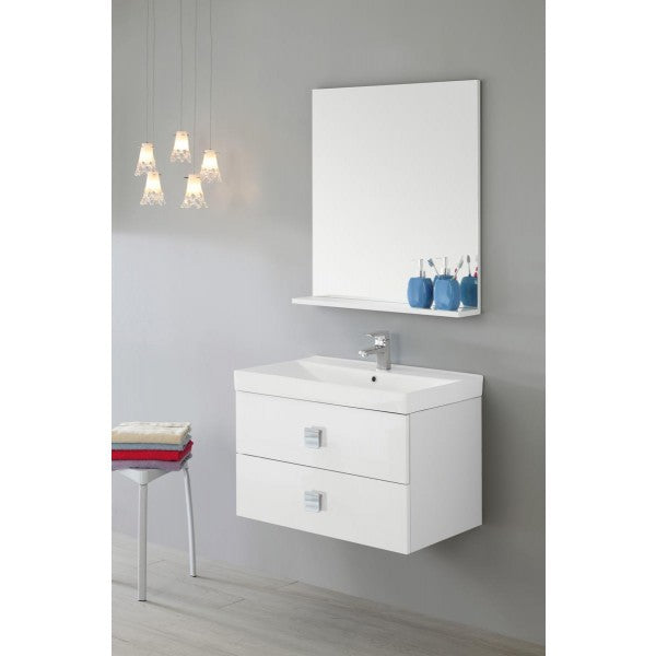 Composizione Bagno a sospensione due cassetti Bianco 75x47x h51 cm