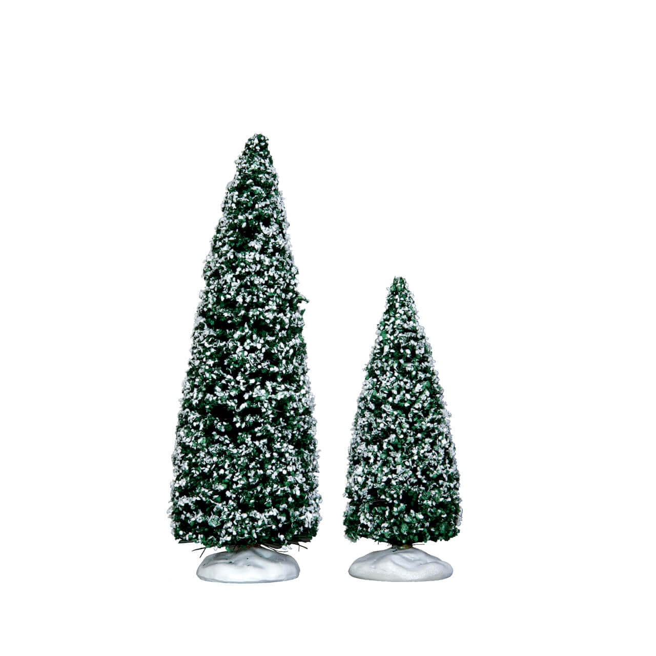 Lemax Snowy Juniper Tree Medium & Small - Albero Di Ginepro Innevato Medio E Piccolo Gioco invernale decorazione per villaggio Natale