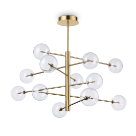 Lampadario a sospensione 12 luci ottone D 124 x H 55 cm