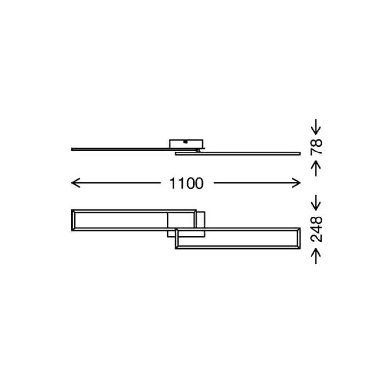 Briloner plafoniera applique frame led 110 cm 40w 4400lm cromo