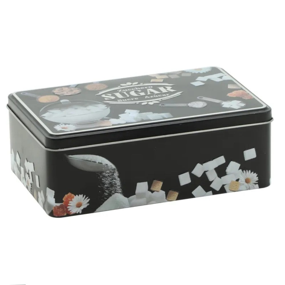 Scatola in latta rettangolare decorazione Zucchero 20x13x7 cm