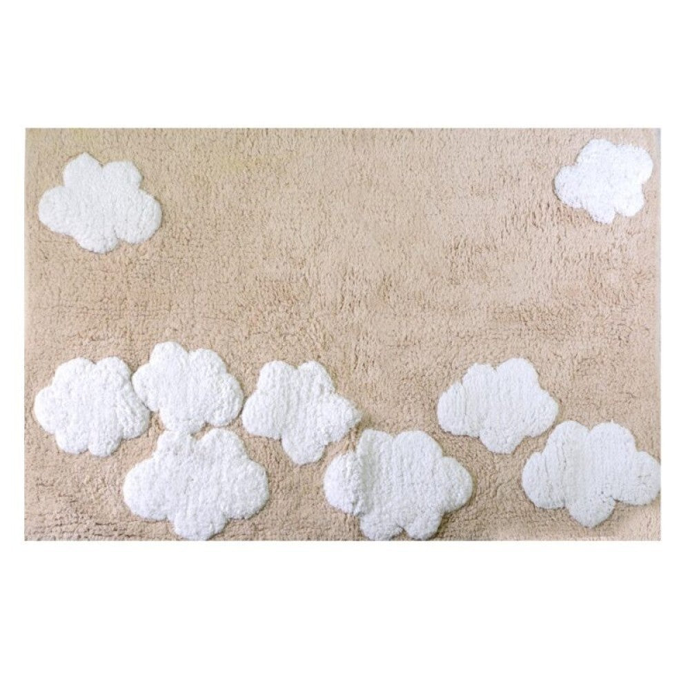 Tappeto bagno Nuvole beige antiscivolo cm 50x80