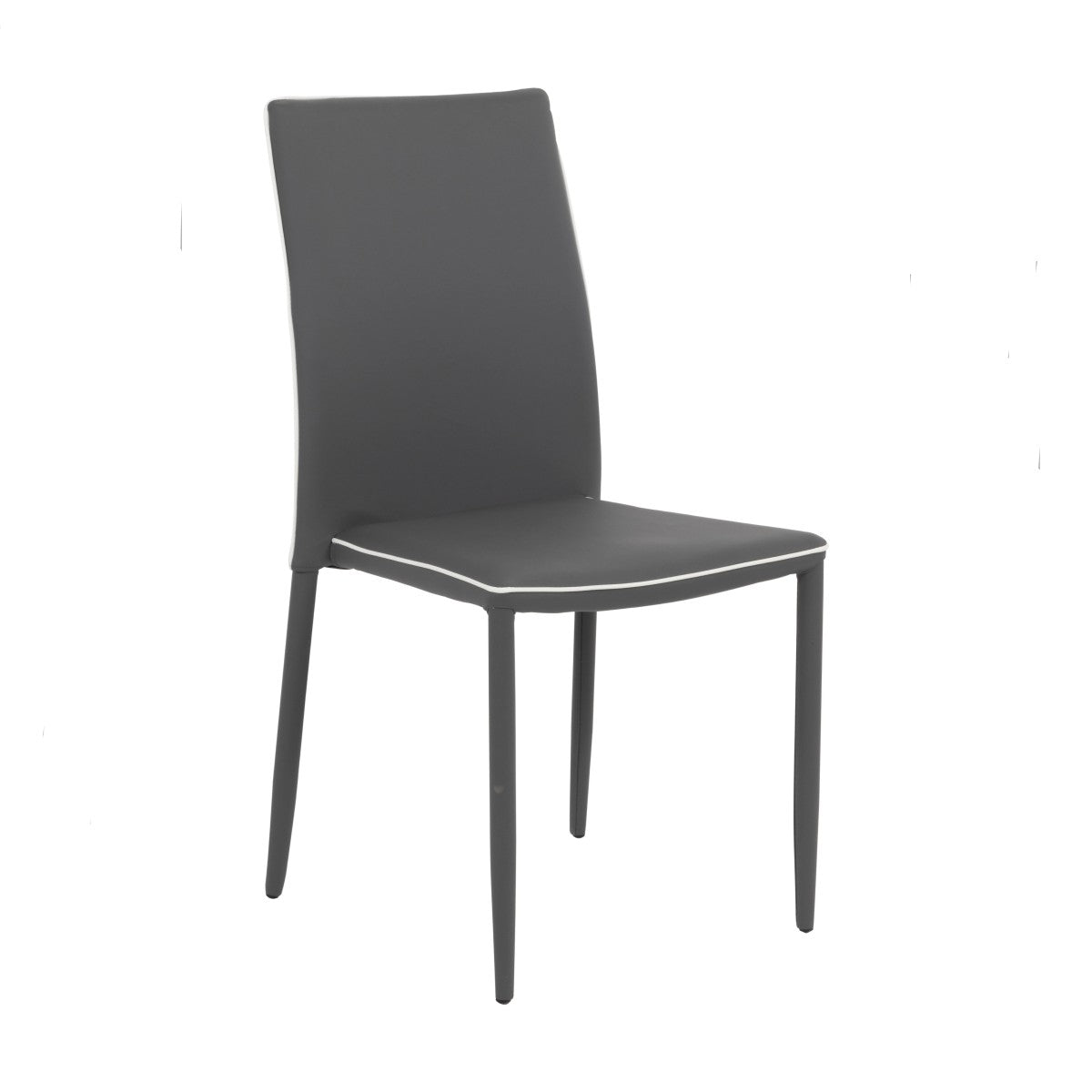 Sedia Nathalie eco-pelle grigio scuro 44x41x90 cm