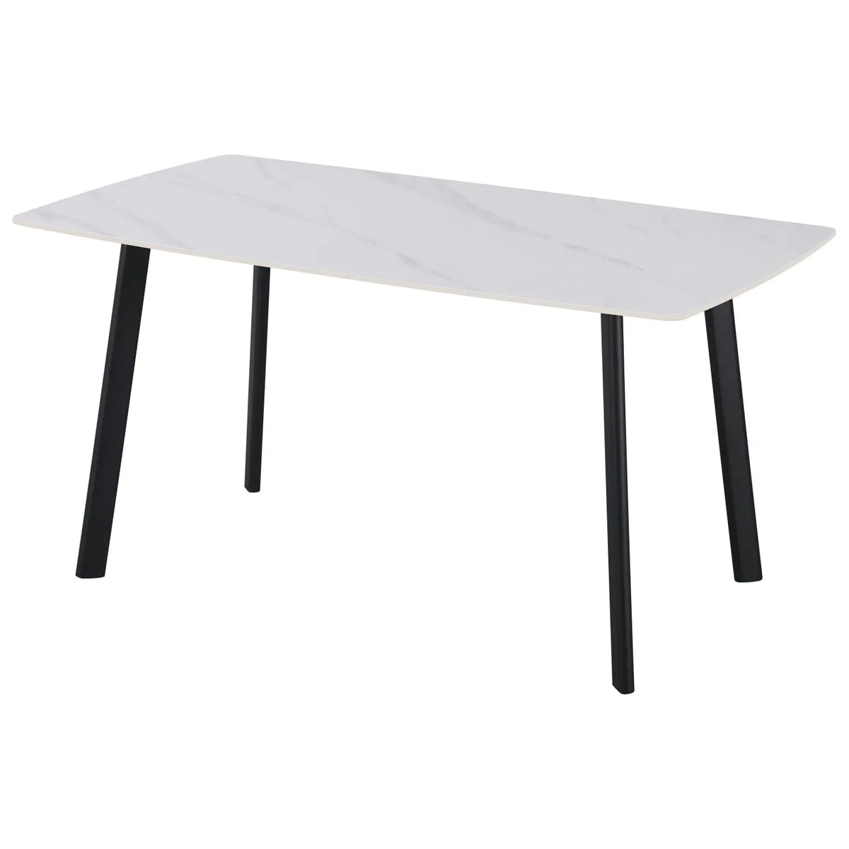 Tavolo Quincy 150x85x75 cm top ceramico bianco marmo lucido