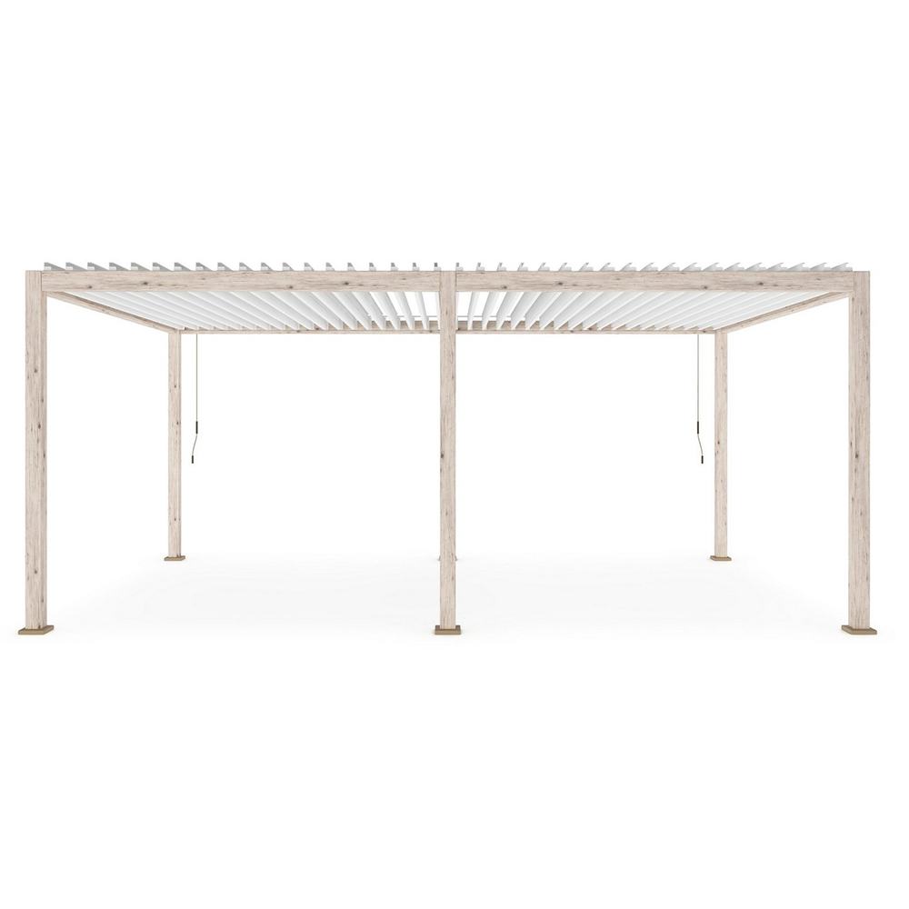 Pergola ocean 3,6x6m in alluminio colore bianco/legno naturale