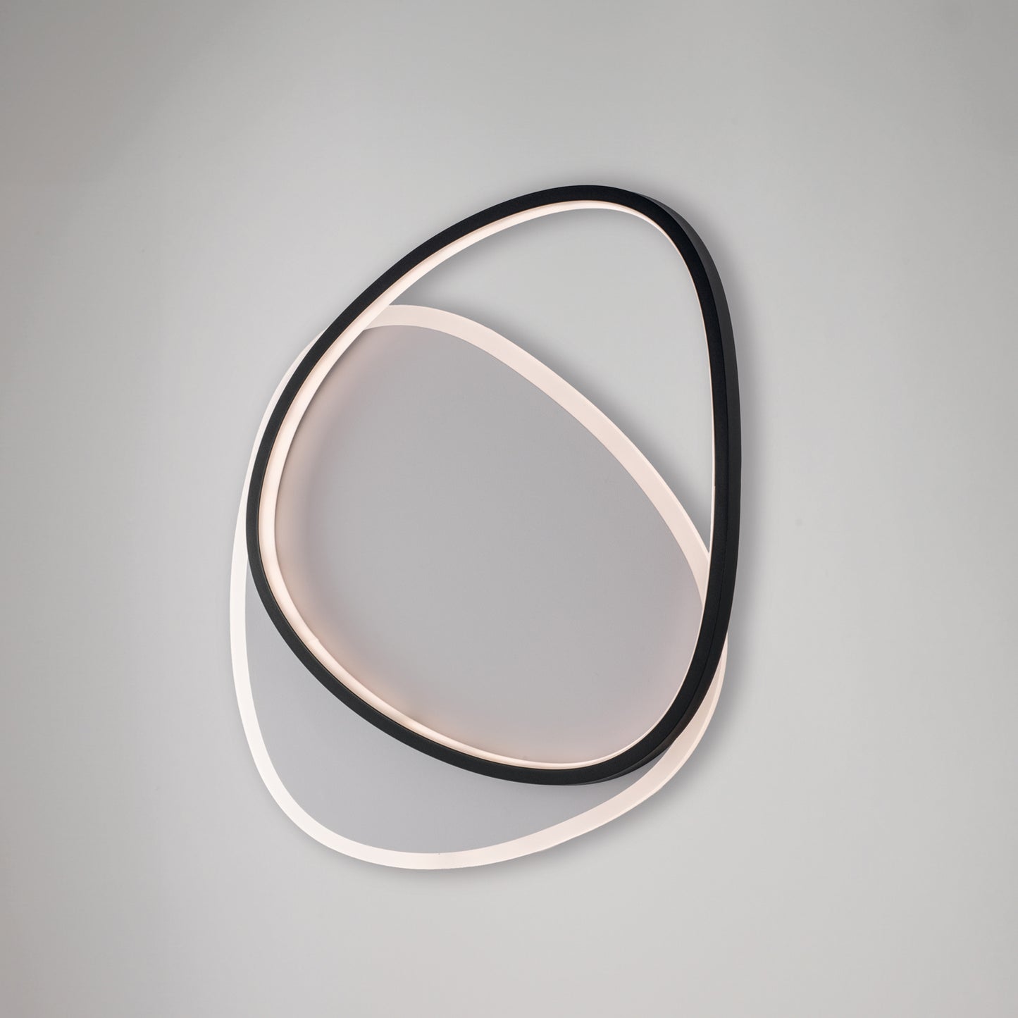 Plafoniera bicolore con LED CCT e telecomando, H.5 x L.45x37 cm