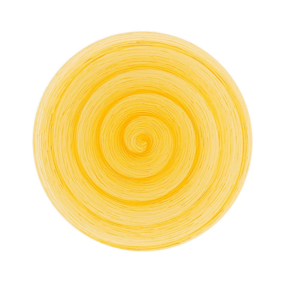 Piatto piano yellow Memento Table in ceramica dipinta a mano Ø 27,5 cm