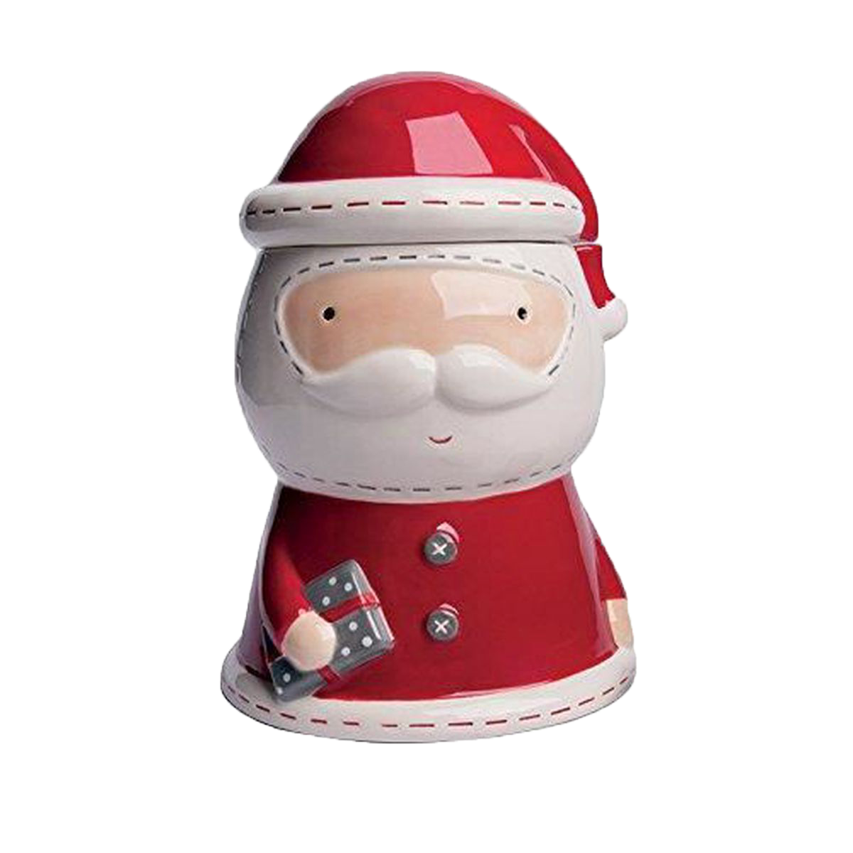 Biscottiera Natalizia in Ceramica, Design Babbo Natale